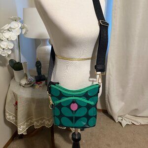 Adorable Orla Kiely Sixties Stem Emerald Carrymin Crossbody Bag—New, Never Used